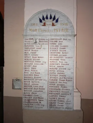 Plaques  aux Morts de l'Église Notre-Dame à Saint-Étienne